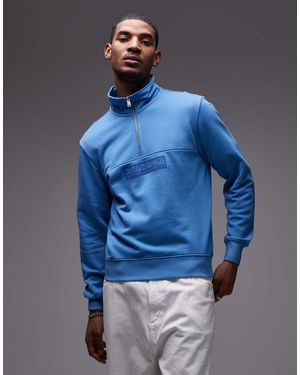 Napapijri Box Logo Half Zip Sweatshirt - Blue