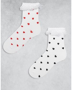 Pieces – 2er-pack socken - Grau