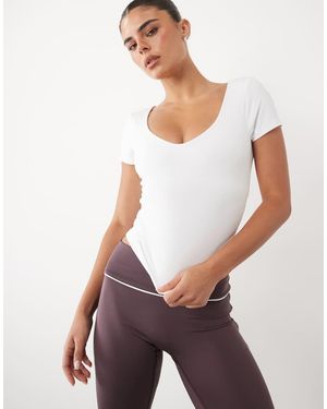 4505 Active V Neck Performance Baby T-Shirt With Inner Bra - White
