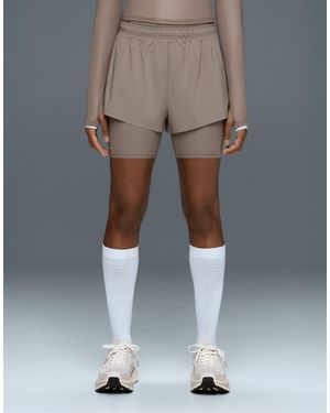 Oysho Technische 2-in-1-shorts mit mittlerer leibhöhe - Grau