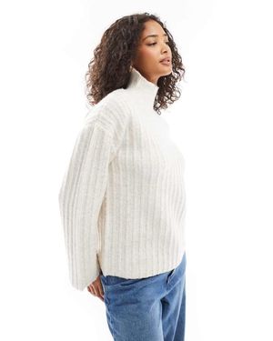 Threadbare Geribbelde Trui Met Col - Wit