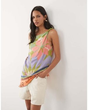 River Island 'Del Maar' Printed Placement Top Co-Ord - Green