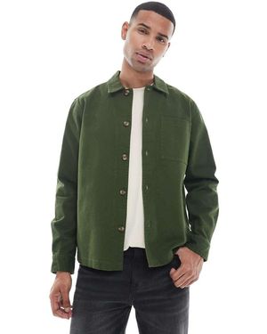 New Look Twill Overshirt - Green