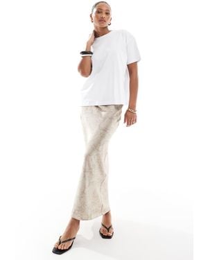 4th & Reckless Satin Maxi Skirt - White