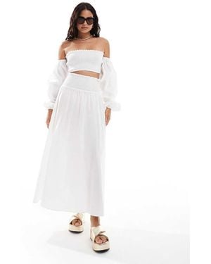 ASOS Shirred Waist Maxi Skirt - White