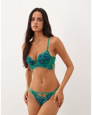 Ann Summers String mit stickereidetail - Blau