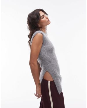 ARKET Alpaca Wool Blend Long Line Knitted Tank - White