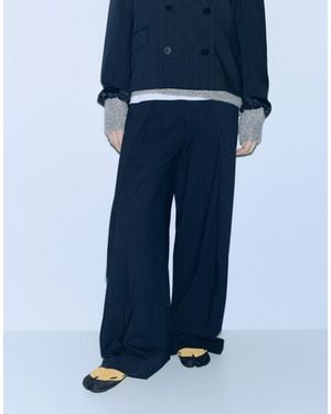 Pull&Bear Weite hose mit nadelstreifen - Blau