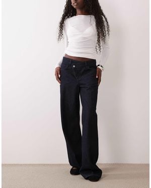 Gina Tricot Wrap Waist Wide Leg Jeans - Blue