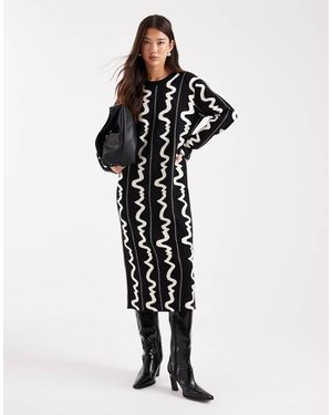 Object Knitted Midi Dress - Black