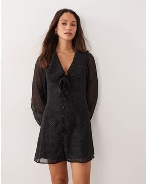 Miss Selfridge Button Up Mini With Collar - Black