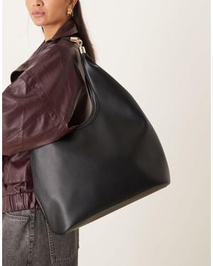 ASOS Scoop Tote Bag With Hardware Handle - Brown