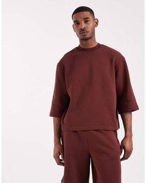 ASOS Co-Ord Relaxed Short Sleeve Sweatshirt - Red