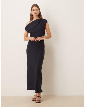 Mango Vestido Semilargo Asimétrico De - Azul