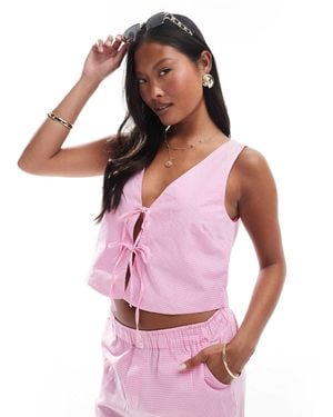 Only Petite Tie Front Top Co-ord - Pink