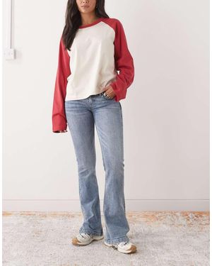 Monki Flared Jeans Met Zakdetail - Blauw