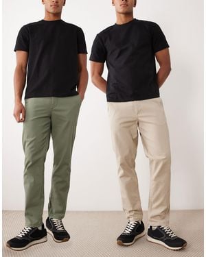 Jack & Jones 2 Pack Straight Chino Pants - Multicolor