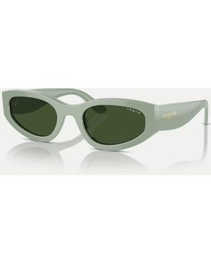 Vogue Occhiali Da Sole Irregolari Chiaro Pieno Con Lenti Verdi - Verde