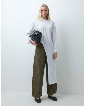 ASOS Longline Wrap Front Long Sleeve T-shirt - Green