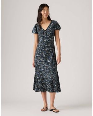 Levi's Lira robe midi à manches courtes en jean - Bleu