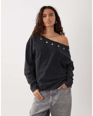 ASOS T-Shirt Con Occhielli - Nero