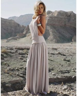 Missy Empire Backless Maxi Dress - Grey
