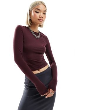 Weekday Slim Fit Long Sleeve T-shirt - Purple