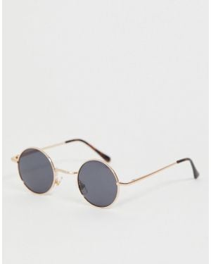 River Island Small Round Sunglasses - Metallic