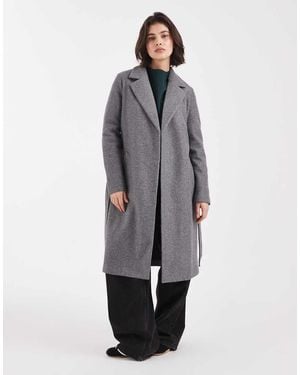 Vero Moda Belted Formal Midi Coat - Grey