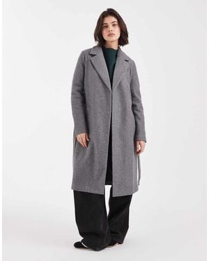 Vero Moda Belted Formal Midi Coat - Grey