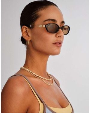 Le Specs Lunita Oval Sunglasses - Brown