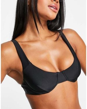 NA-KD Under Wired Cupped Bikini Top - Black