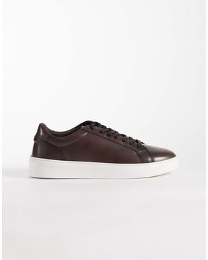 ASOS – leder-sneaker - Braun