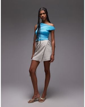 & Other Stories Minimal Wrap Mini Skirt - Blue