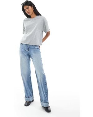 Pieces Boxy Sweat T-shirt - Gray