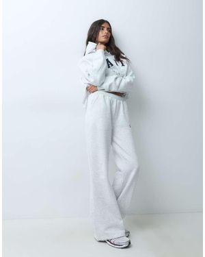 Kaiia Joggers A Fondo Ampio Chiaro Mélange - Blu