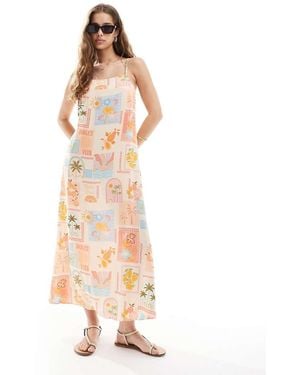 New Look Italy Printed Shift Midi Dress - White