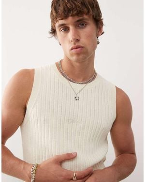 Prohibited Knitted Tank Top - White