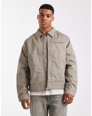Jack & Jones Harrington Jacket With Double Zip - Brown