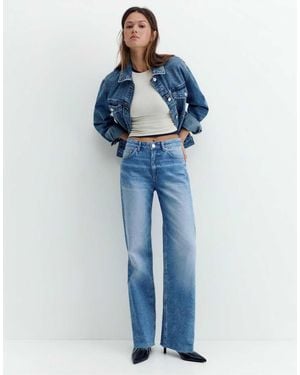 Pull&Bear Straight Wide-leg Jeans - Blue
