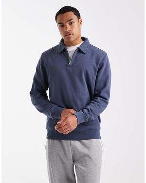 Threadbare – fleece-sweatshirt - Blau