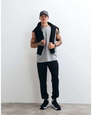 4505 Quick Dry Woven Cargo Track Joggers With Zip Pockets - Black