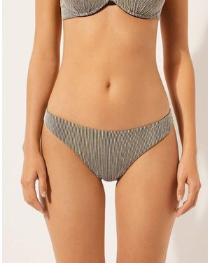 Calzedonia Bikini Bottoms Golden Stripes - Metallic
