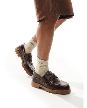 Bershka Chaussures bateau - Marron