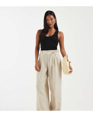 Vero Moda Elegante Geweven Broek Met Geplooide Voorkant En Gestrikte Taille - Naturel