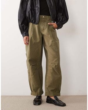ASOS Panel Barrel Trouser With Side Cinch - Green