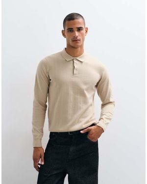 Threadbare Knit Polo - Natural