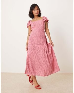 Nobody's Child Petite Elsie - robe mi-longue à manches évasées - Rose