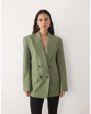 ASOS Blazer Sartoriale Doppiopetto Con Spalle Strutturate - Verde