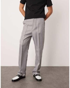 ASOS Smart High Waist Straight Leg Trousers - Grey